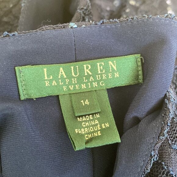 Lauren Ralph Lauren Evening Lace & Sequin Ball Gown - Picture 12 of 14